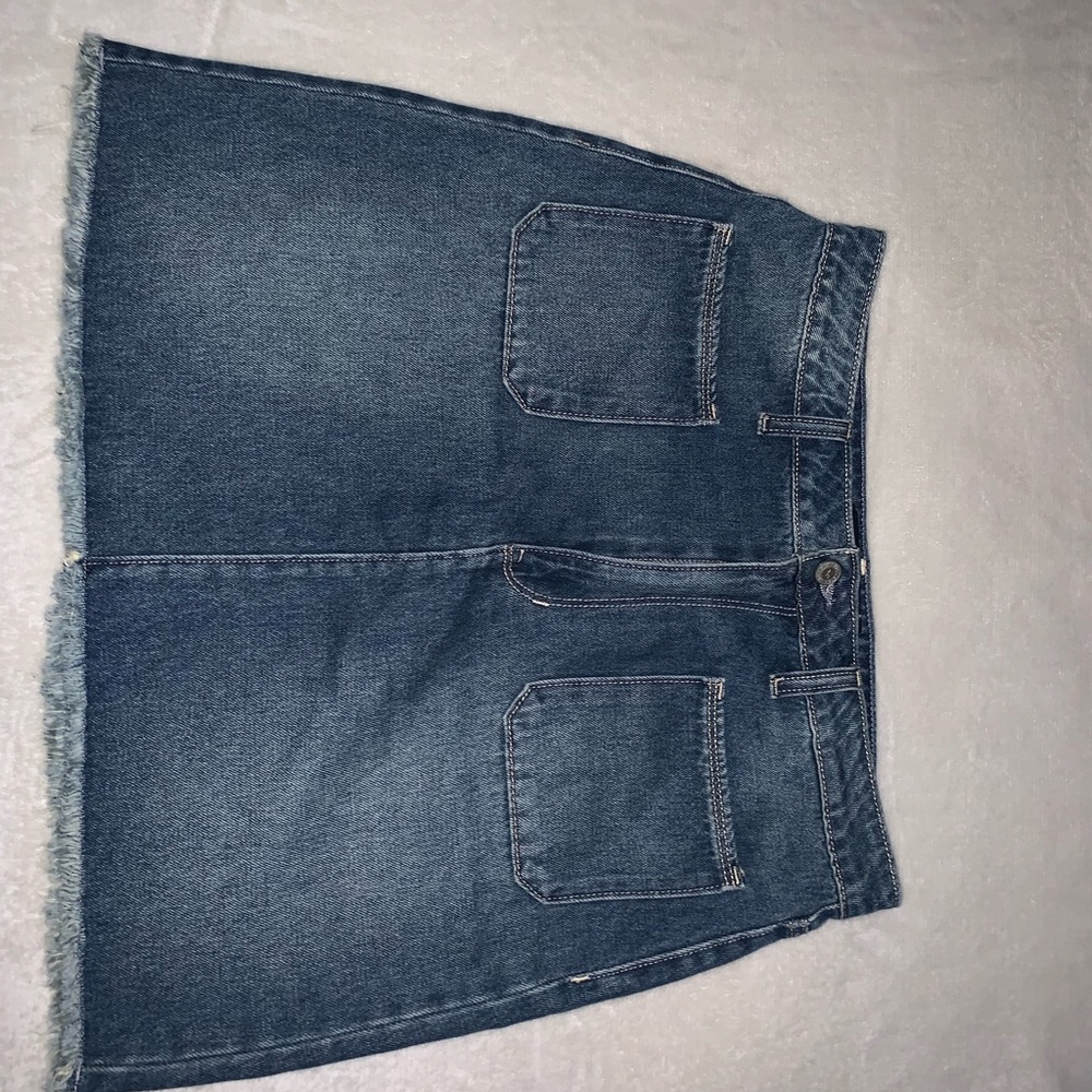 Denim high rise skirt